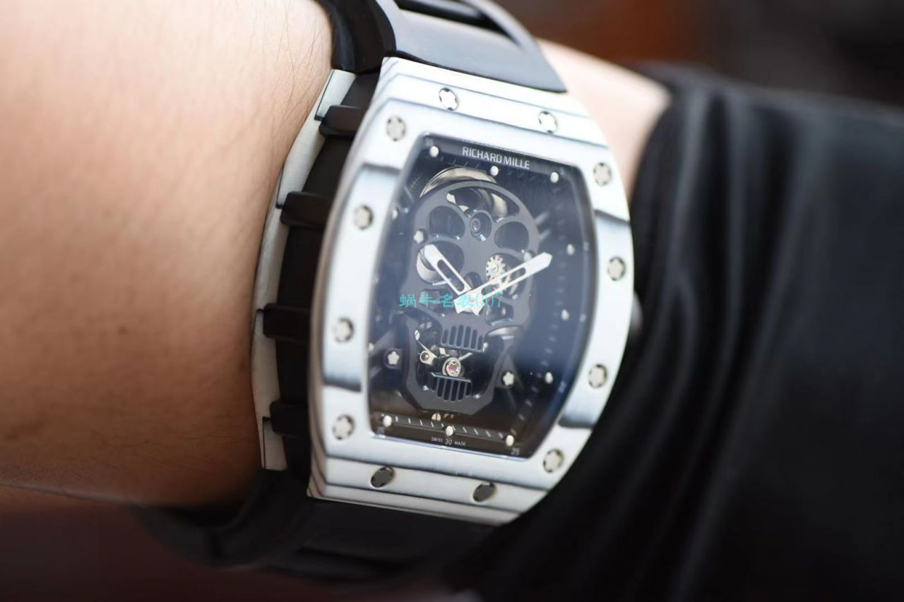 【 Video analysis 】JB Factory  RICHARD MILLE RM52-01超A复刻手表真 Tourbillon  carbon fiber 骷髅头鬼王 / RM52-01A