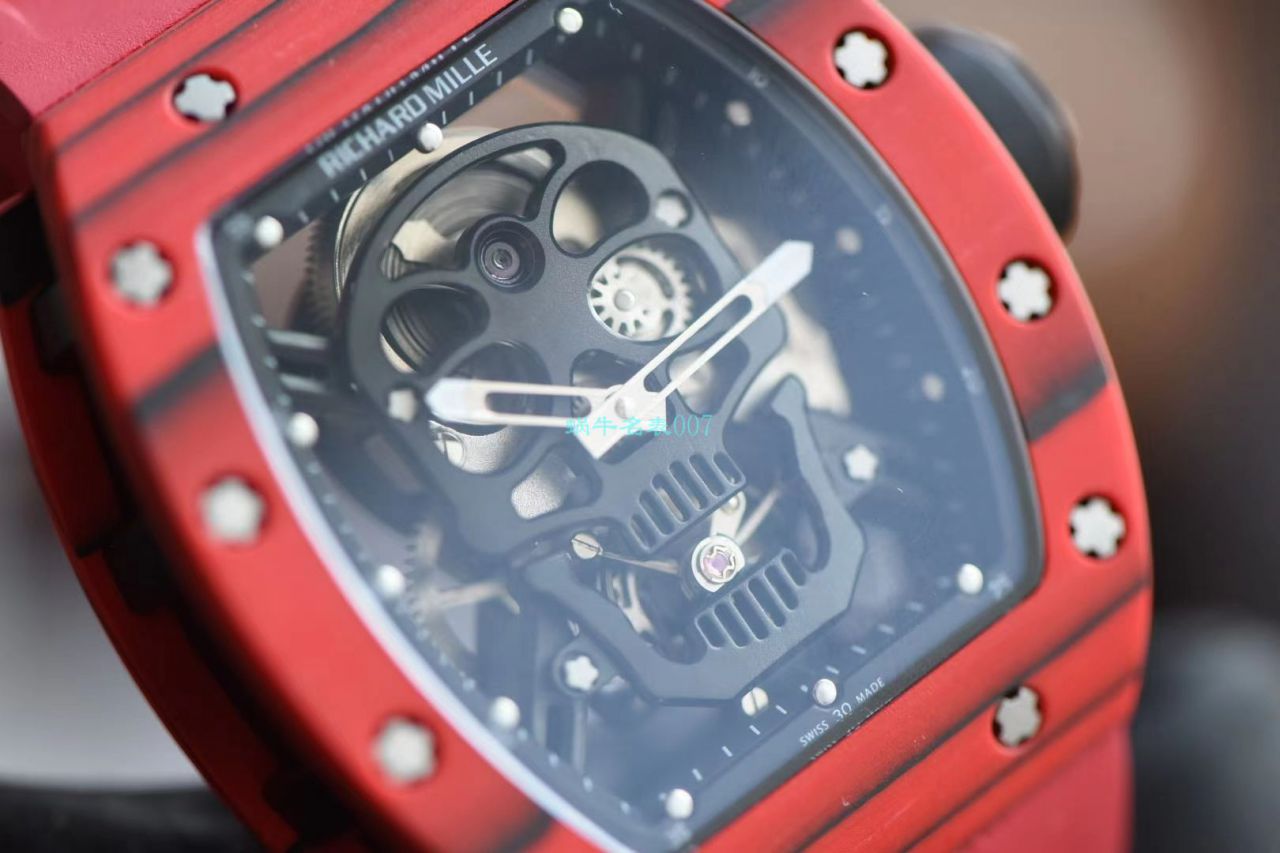 【 Video analysis 】JB Factory  RICHARD MILLE RM52-01超A复刻手表真 Tourbillon  carbon fiber 骷髅头鬼王 / RM52-01A