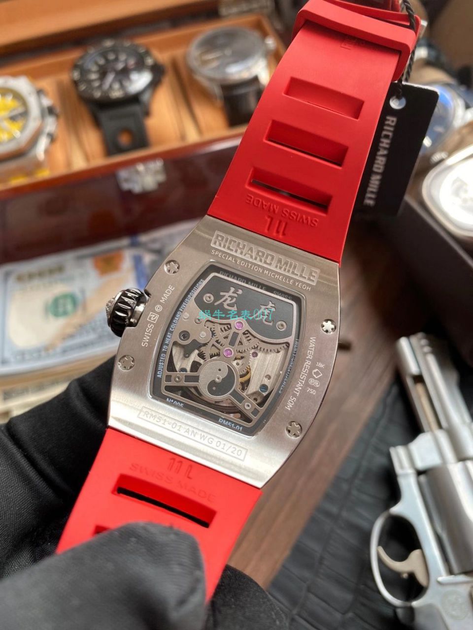  copy customized 款 RICHARD MILLE RM 51-01龙虎满钻真超A高仿 Tourbillon 手表 / RM 51-01