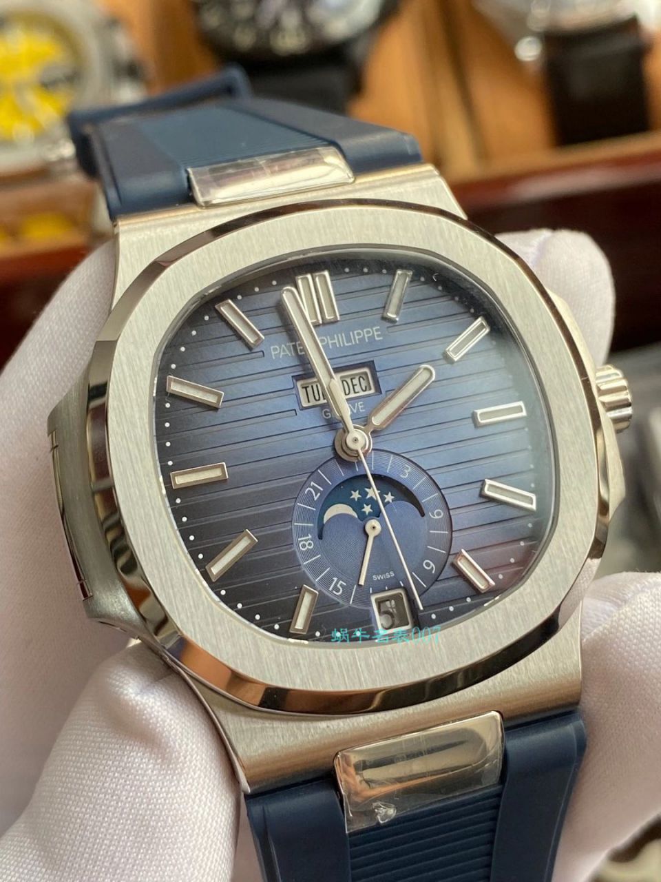 【 Video analysis 】GR Factory  PATEK PHILIPPE 真月相 Nautilus 1比1高仿复刻手表V2版本5726/1A-014 / BD332