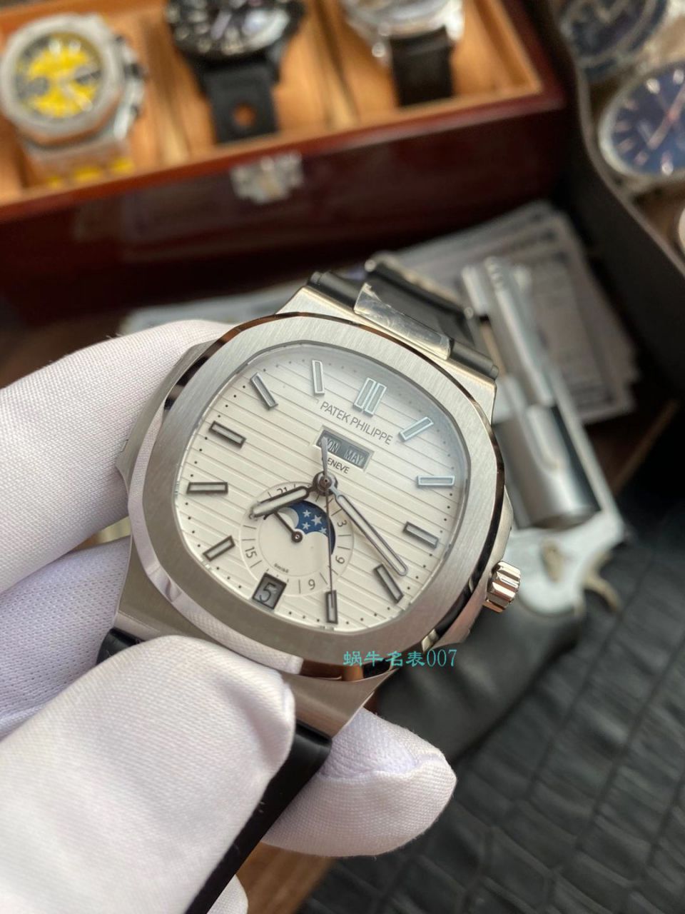 【 Video analysis 】GR Factory  PATEK PHILIPPE 真月相 Nautilus 1比1高仿复刻手表V2版本5726/1A-014 / BD332