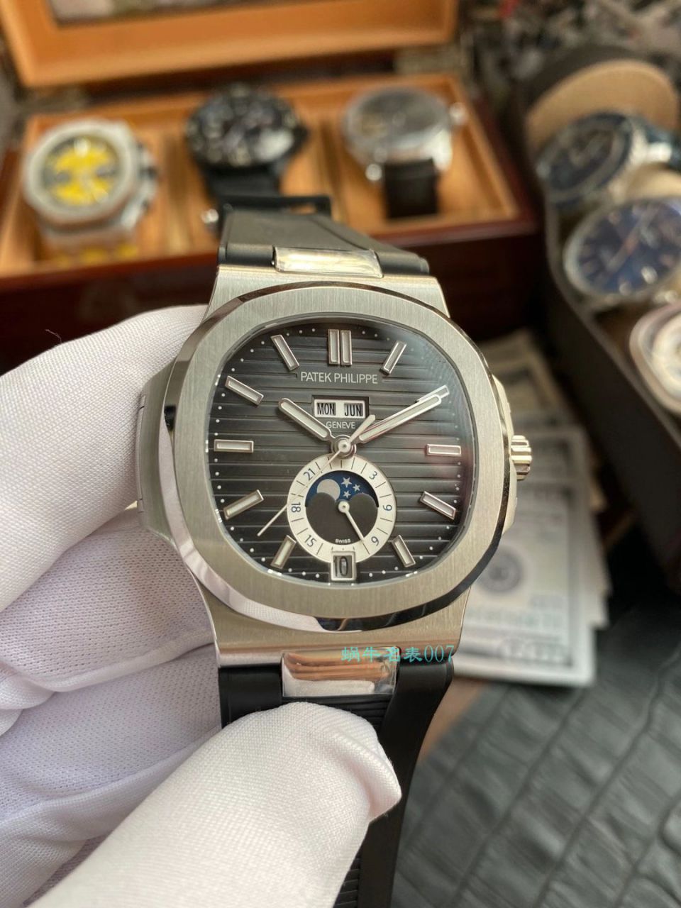 【 Video analysis 】GR Factory  PATEK PHILIPPE 真月相 Nautilus 1比1高仿复刻手表V2版本5726/1A-014 / BD332