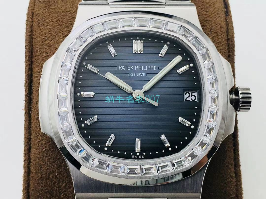 【PPF FactoryV4升级版强势来袭】 PATEK PHILIPPE 复刻高仿 Nautilus 5711/1A-010璀璨方钻复刻手表 / BD337