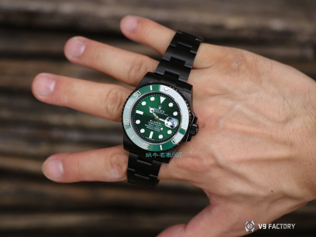 V9 Factory  Rolex 水鬼 top 复刻手表BLAKEN  SUBMARINER  DATE LV官方同款曜黑改装版 / R670