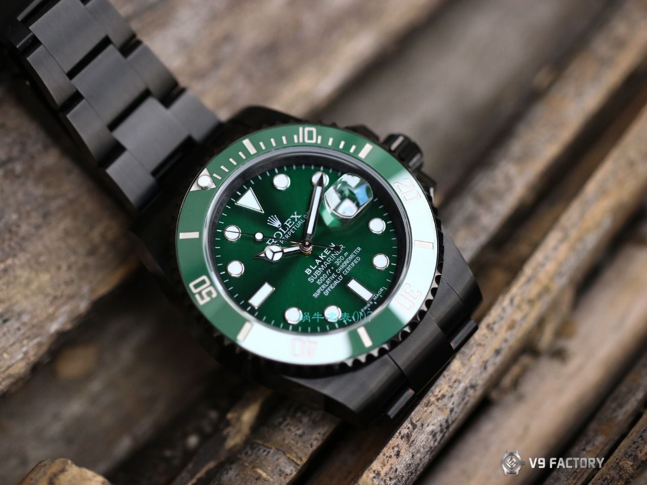 V9 Factory  Rolex 水鬼 top 复刻手表BLAKEN  SUBMARINER  DATE LV官方同款曜黑改装版 / R670