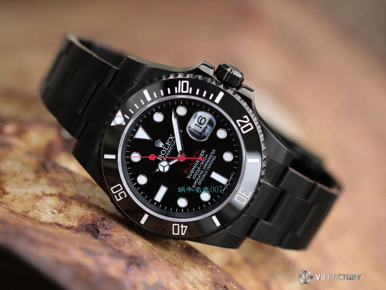 V9 Factory  Rolex 水鬼 top 复刻手表BLAKEN  SUBMARINER  DATE LV官方同款曜黑改装版 / R670