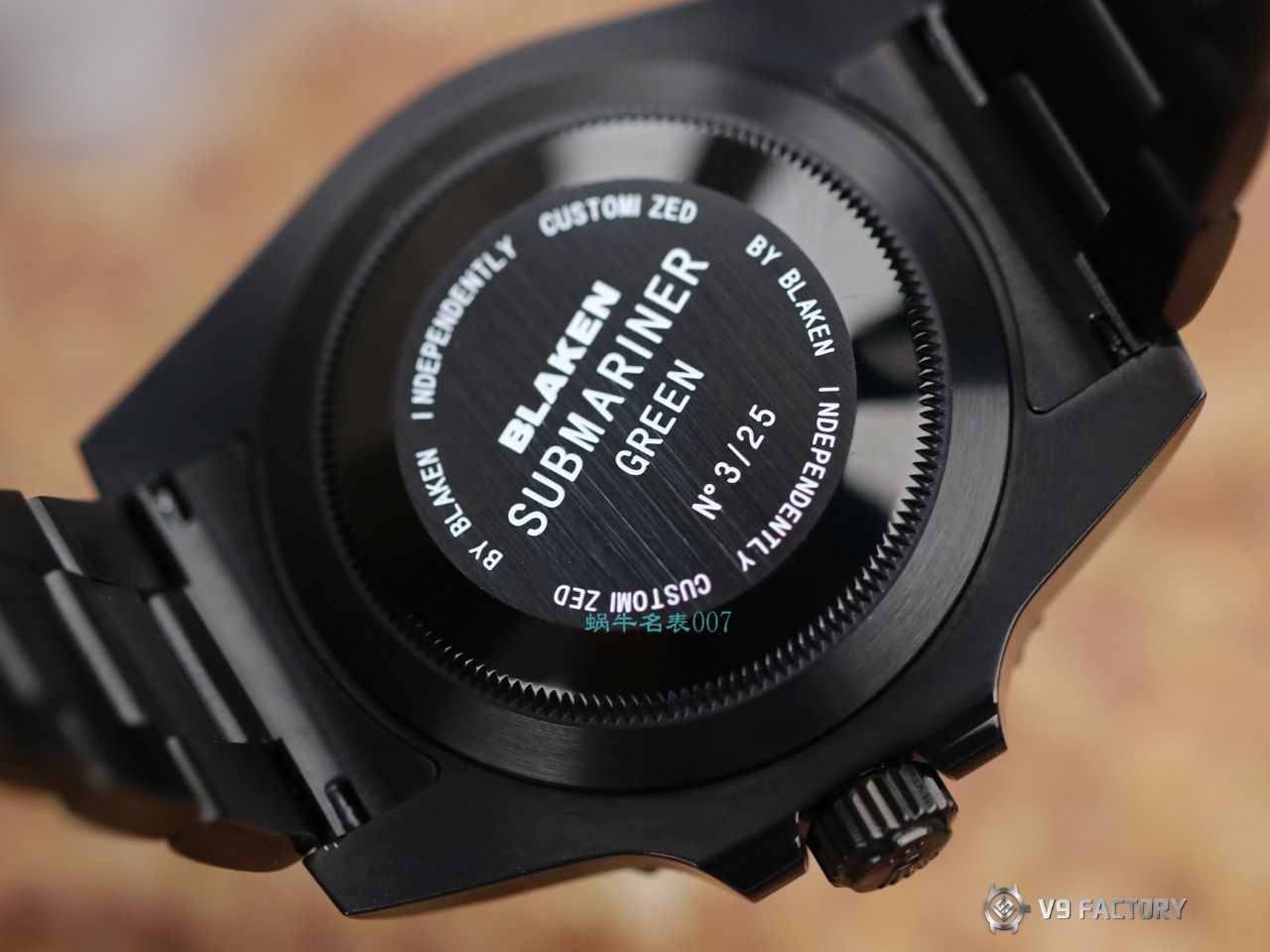 V9 Factory  Rolex 水鬼 top 复刻手表BLAKEN  SUBMARINER  DATE LV官方同款曜黑改装版 / R670