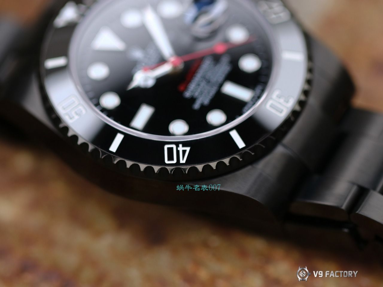 V9 Factory  Rolex 水鬼 top 复刻手表BLAKEN  SUBMARINER  DATE LV官方同款曜黑改装版 / R670