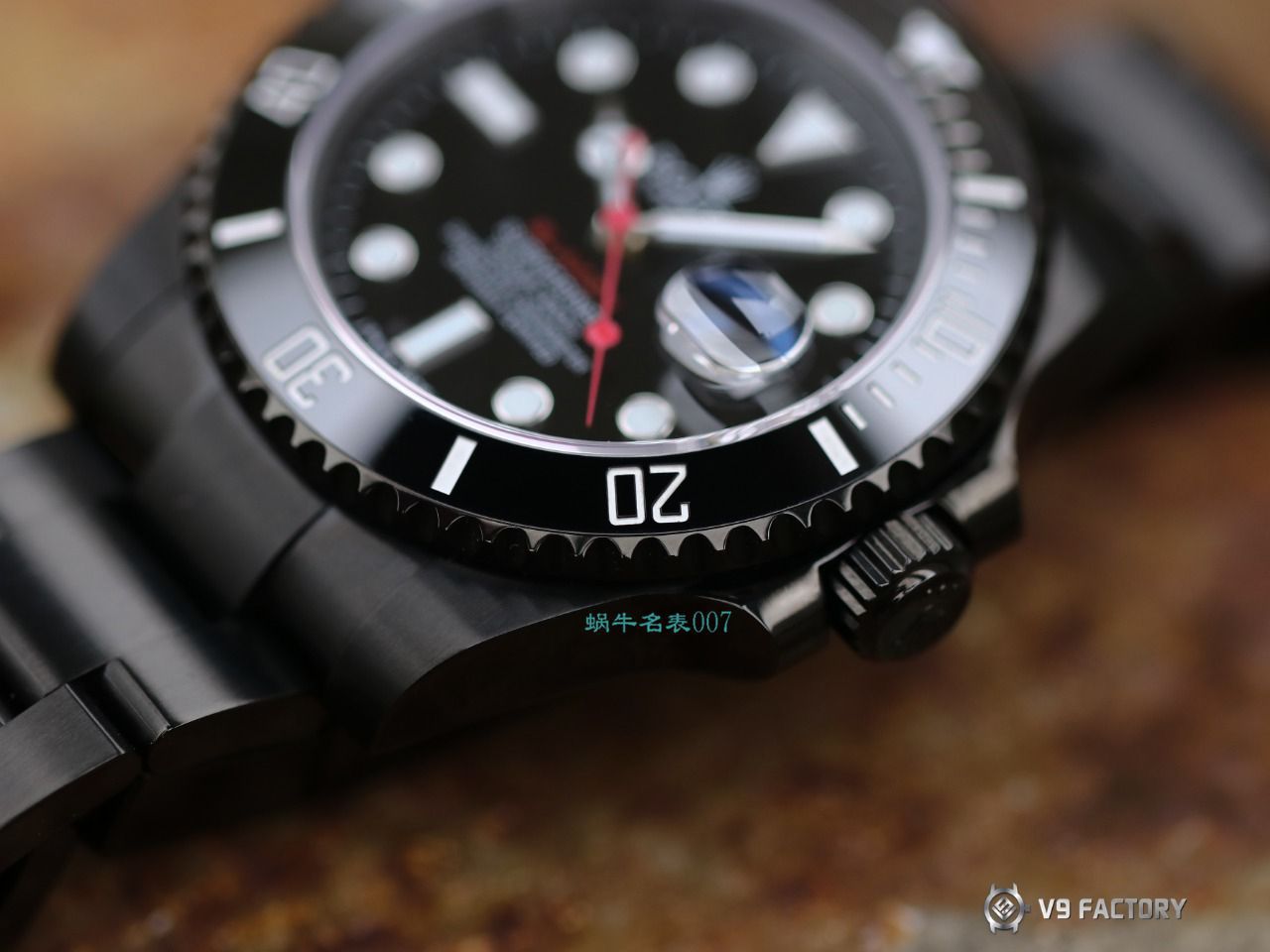 V9 Factory  Rolex 水鬼 top 复刻手表BLAKEN  SUBMARINER  DATE LV官方同款曜黑改装版 / R670