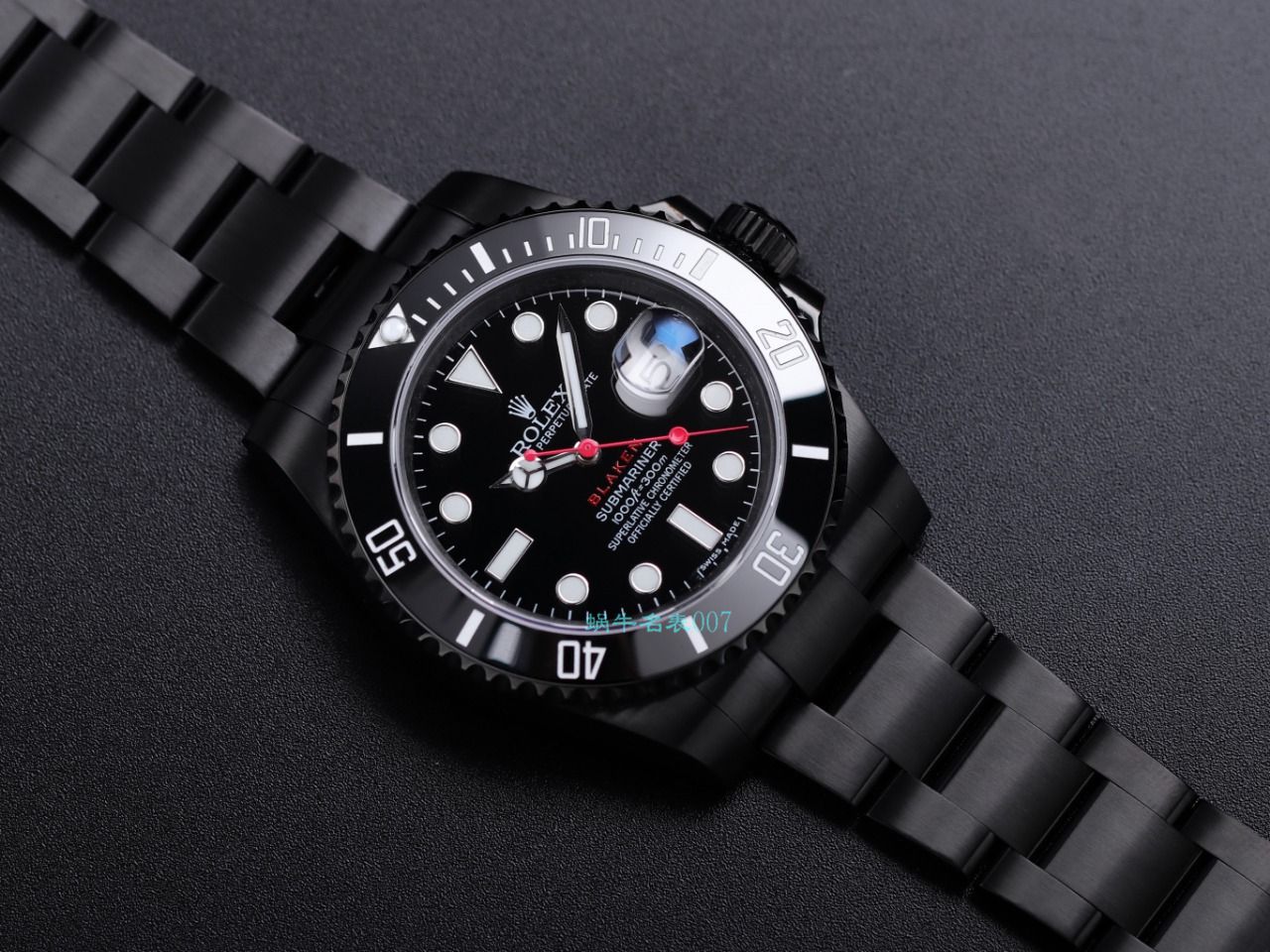V9 Factory  Rolex 水鬼 top 复刻手表BLAKEN  SUBMARINER  DATE LV官方同款曜黑改装版 / R670