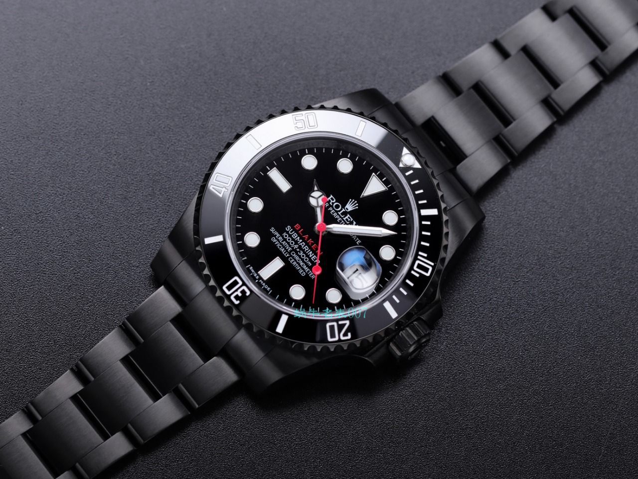 V9 Factory  Rolex 水鬼 top 复刻手表BLAKEN  SUBMARINER  DATE LV官方同款曜黑改装版 / R670