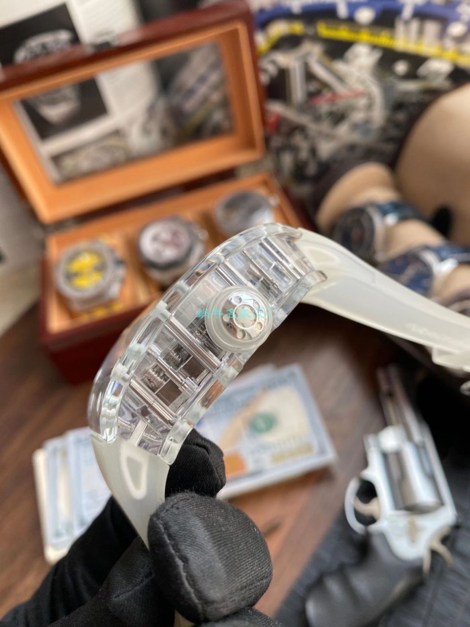 【 Video analysis 】EUR  Factory  RICHARD MILLE  Tourbillon RM056，RM 56-02雪琉璃全透明1比1高仿手表 / RM 56-02EUR