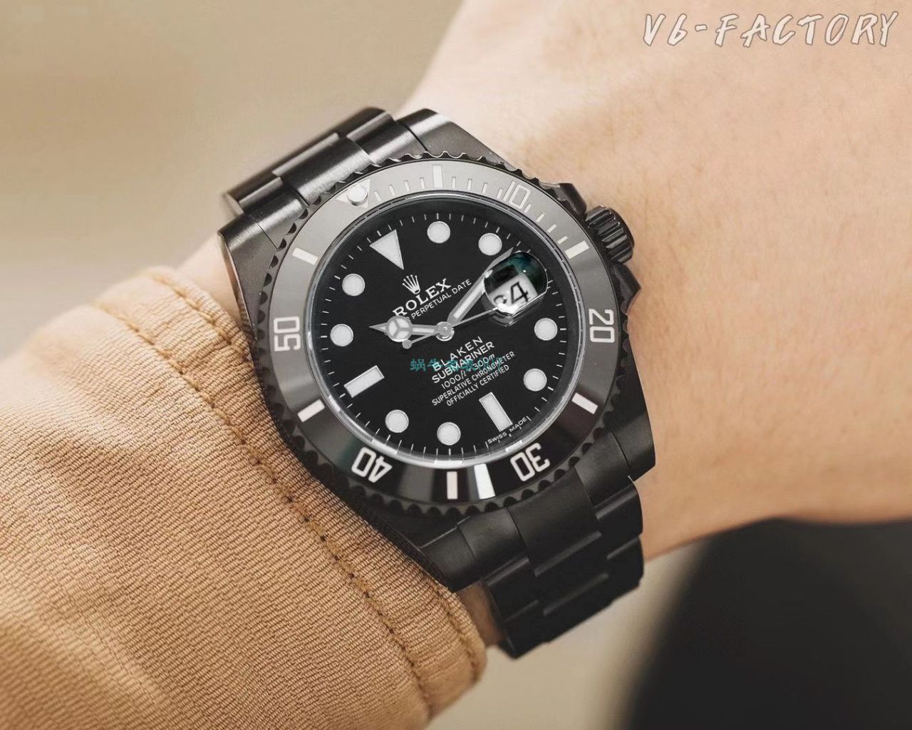 V6 Factory 魔改装 Rolex  Submariner 暗夜黑特别版复刻高仿BLAKEN 116610LN SUBMARINER DATE手表 / R672