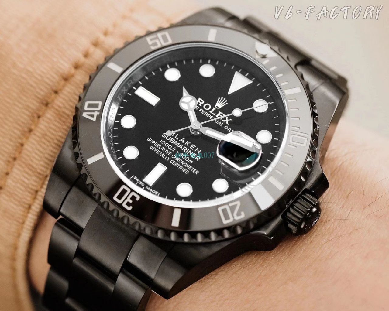 V6 Factory 魔改装 Rolex  Submariner 暗夜黑特别版复刻高仿BLAKEN 116610LN SUBMARINER DATE手表 / R672
