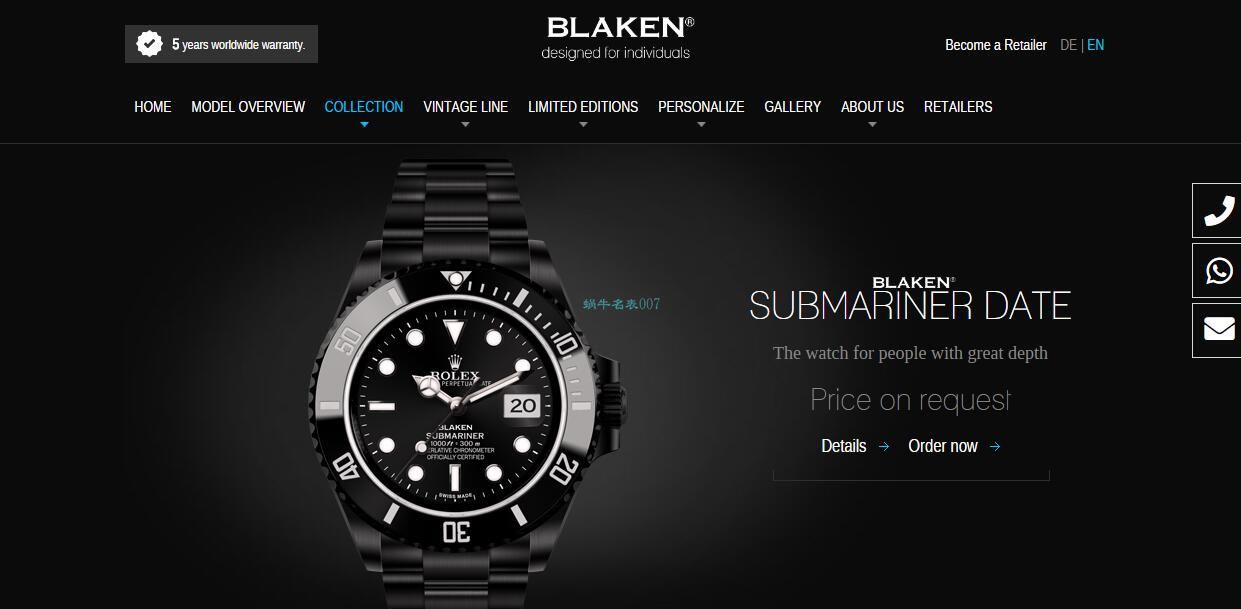 V6 Factory 魔改装 Rolex  Submariner 暗夜黑特别版复刻高仿BLAKEN 116610LN SUBMARINER DATE手表 / R672