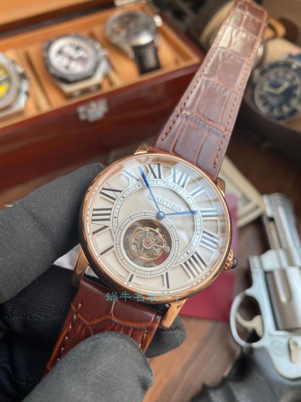 【评测视频】BBR Factory  Cartier  ROTONDE DE  Cartier  1比1高仿 Tourbillon 手表W1556215 wrist watch  / K317