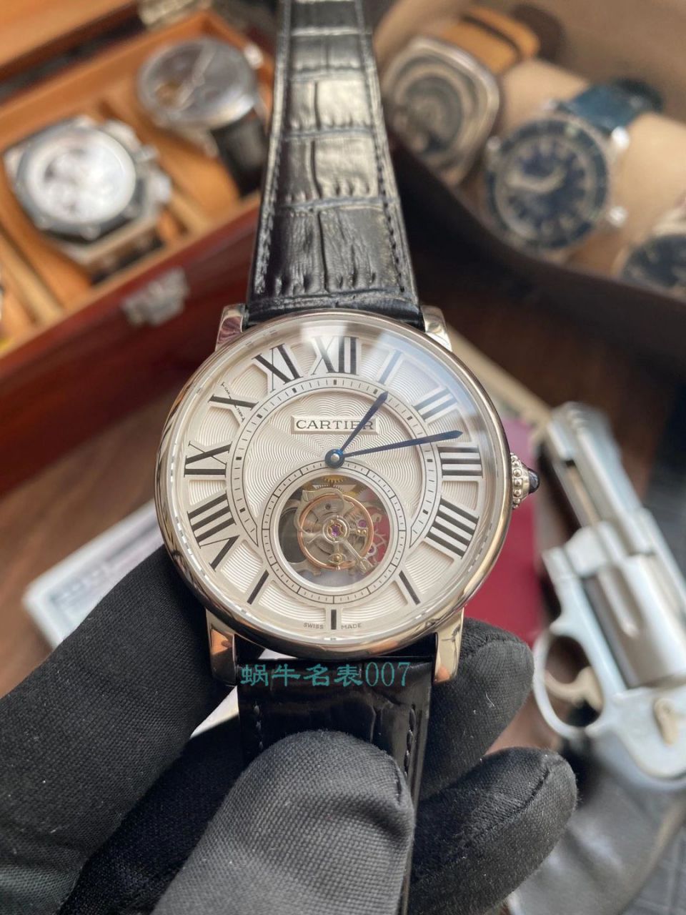 【评测视频】BBR Factory  Cartier  ROTONDE DE  Cartier  1比1高仿 Tourbillon 手表W1556215 wrist watch  / K317
