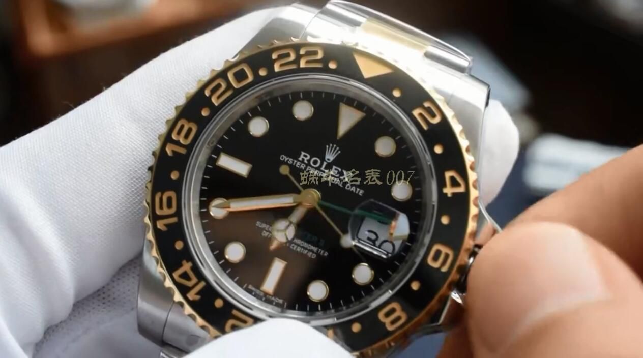 【 Video analysis 】AR Factory 1比1高仿 Rolex 间金 GMT MASTER II手表116713-LN-78203 wrist watch  / R676