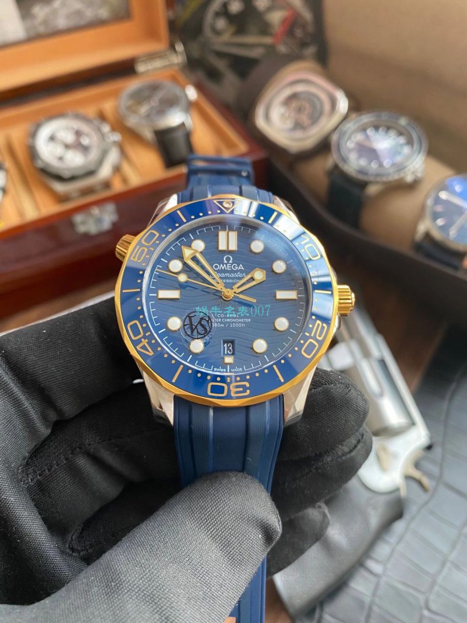 VS Factory OMEGA Seamaster 300米间黄金蓝盘1比1超A复刻手表210.22.42.20.03.001 wrist watch  / VS781