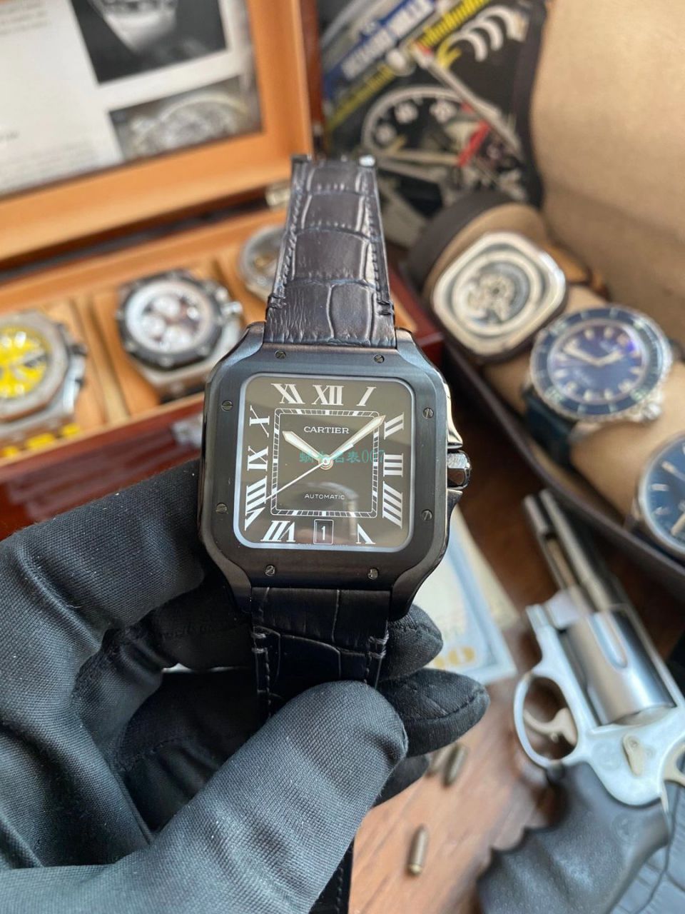V6 Factory  Cartier   Santos  top 复刻高仿WSSA0039二代黑武士仿表 / K311