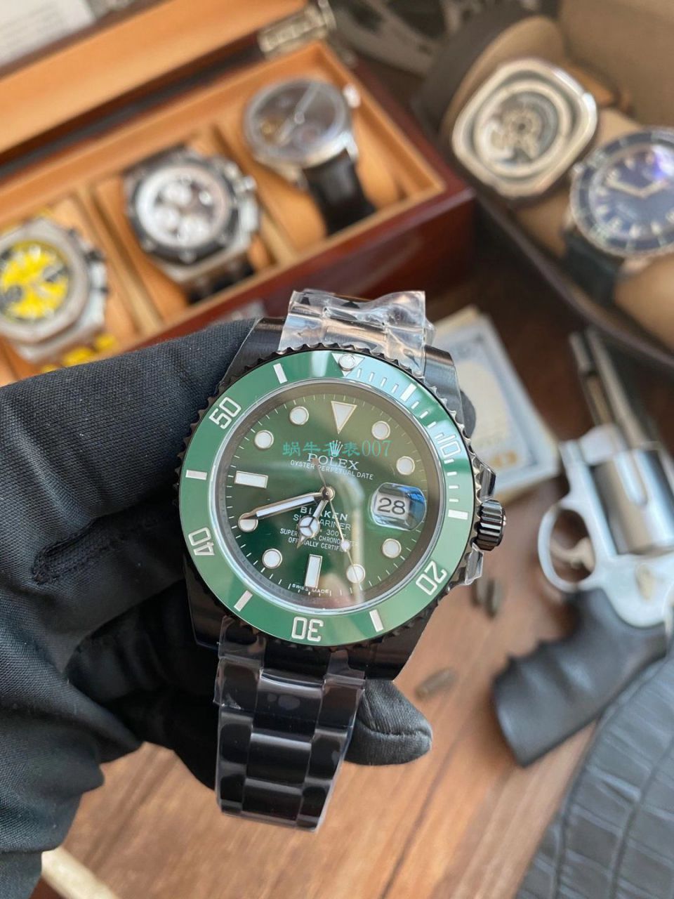 V9 Factory  Rolex 水鬼 top 复刻手表BLAKEN  SUBMARINER  DATE LV官方同款曜黑改装版 / R670