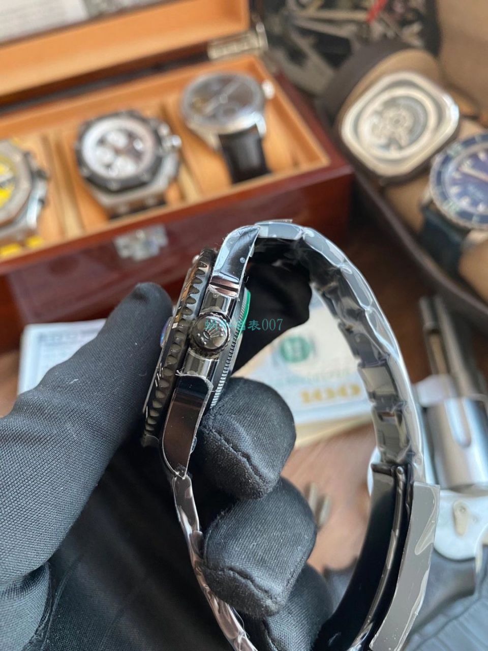 V9 Factory  Rolex 水鬼 top 复刻手表BLAKEN  SUBMARINER  DATE LV官方同款曜黑改装版 / R670