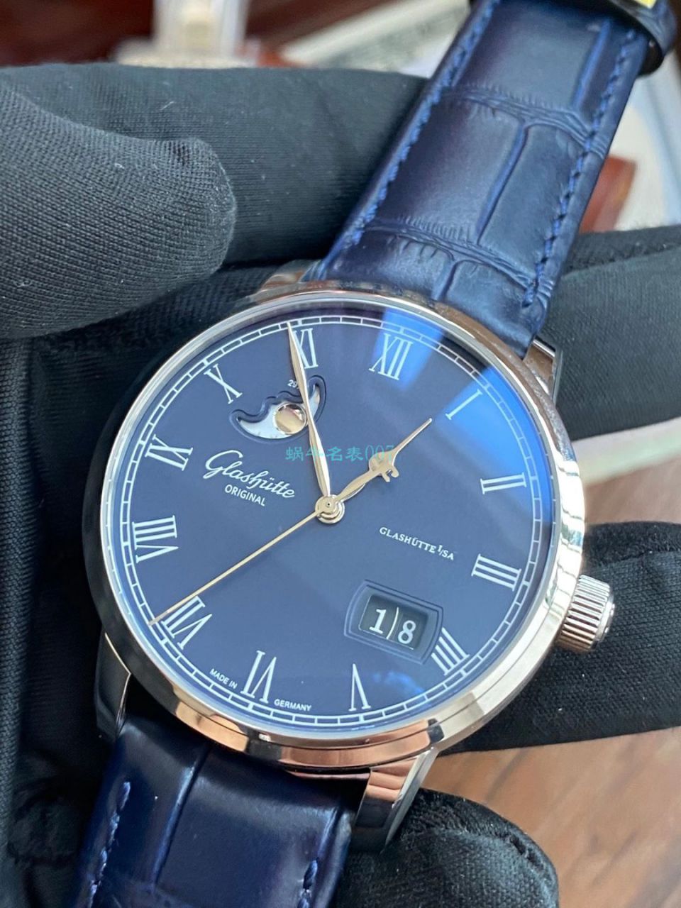 【视频最大的高仿手表网站】V9 Factory glashuette original原创议员月相100-04-05-12-30 wrist watch  / GLA069