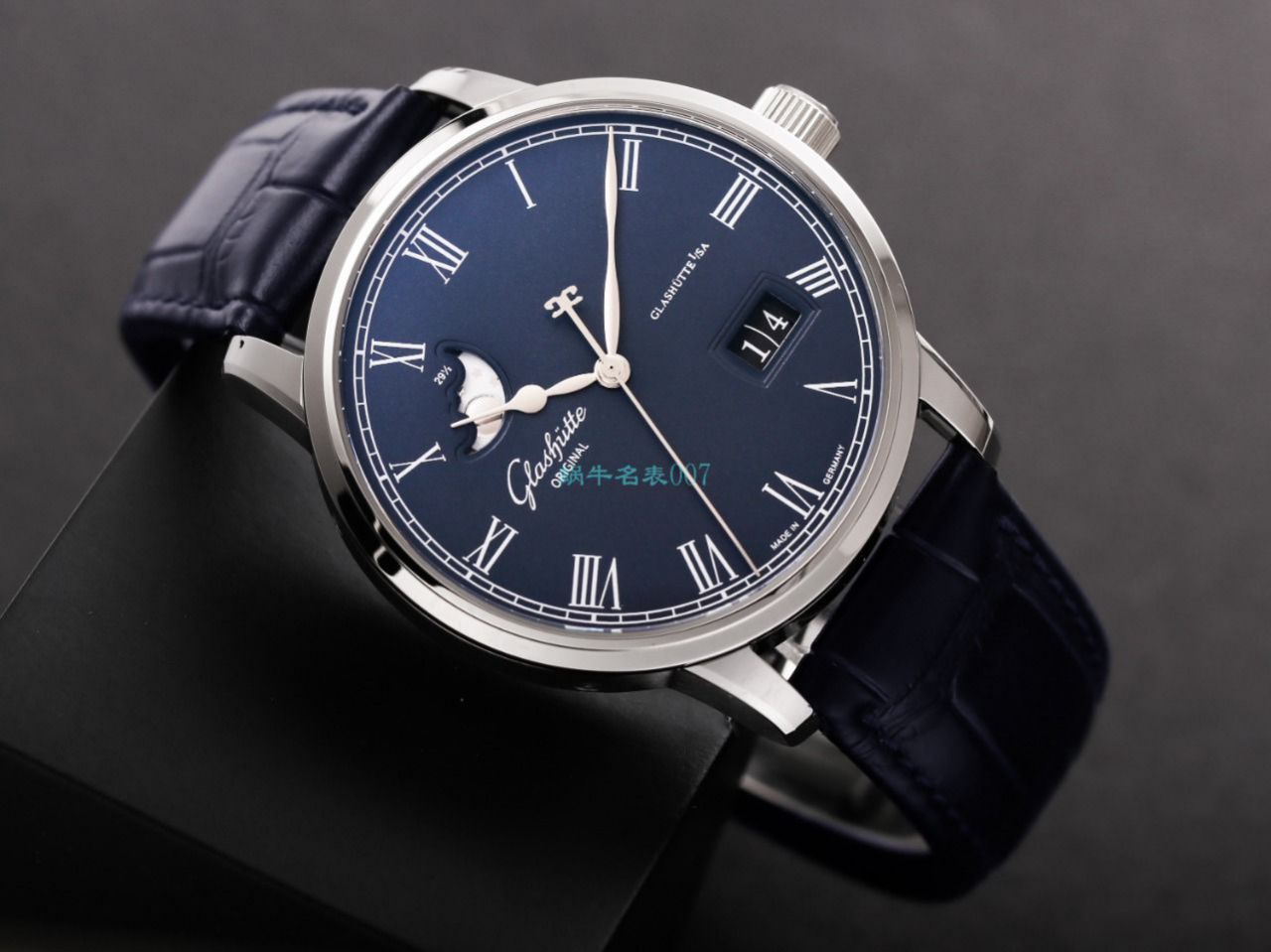 【视频最大的高仿手表网站】V9 Factory glashuette original原创议员月相100-04-05-12-30 wrist watch  / GLA069