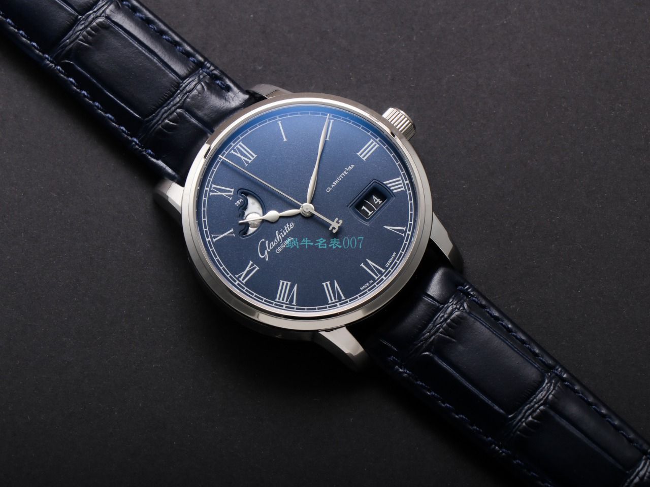 【视频最大的高仿手表网站】V9 Factory glashuette original原创议员月相100-04-05-12-30 wrist watch  / GLA069