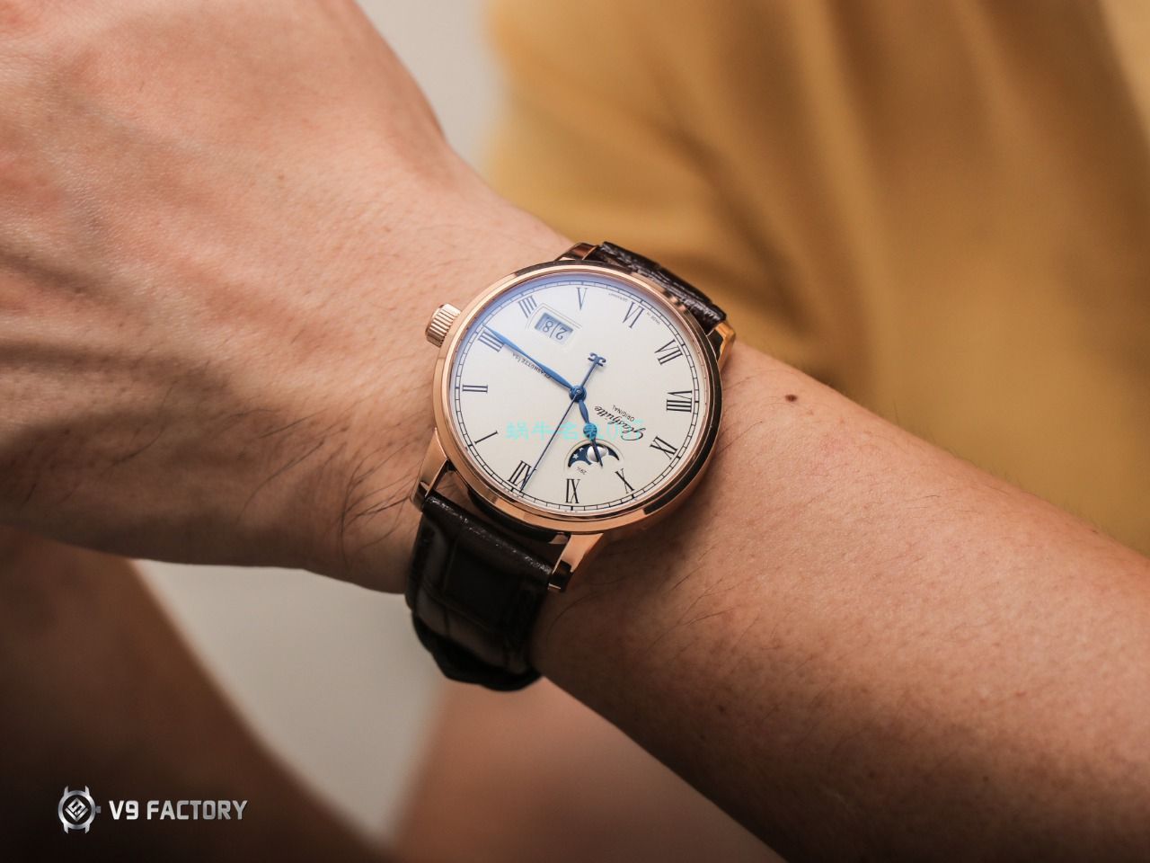 【视频最大的高仿手表网站】V9 Factory glashuette original原创议员月相100-04-05-12-30 wrist watch  / GLA069