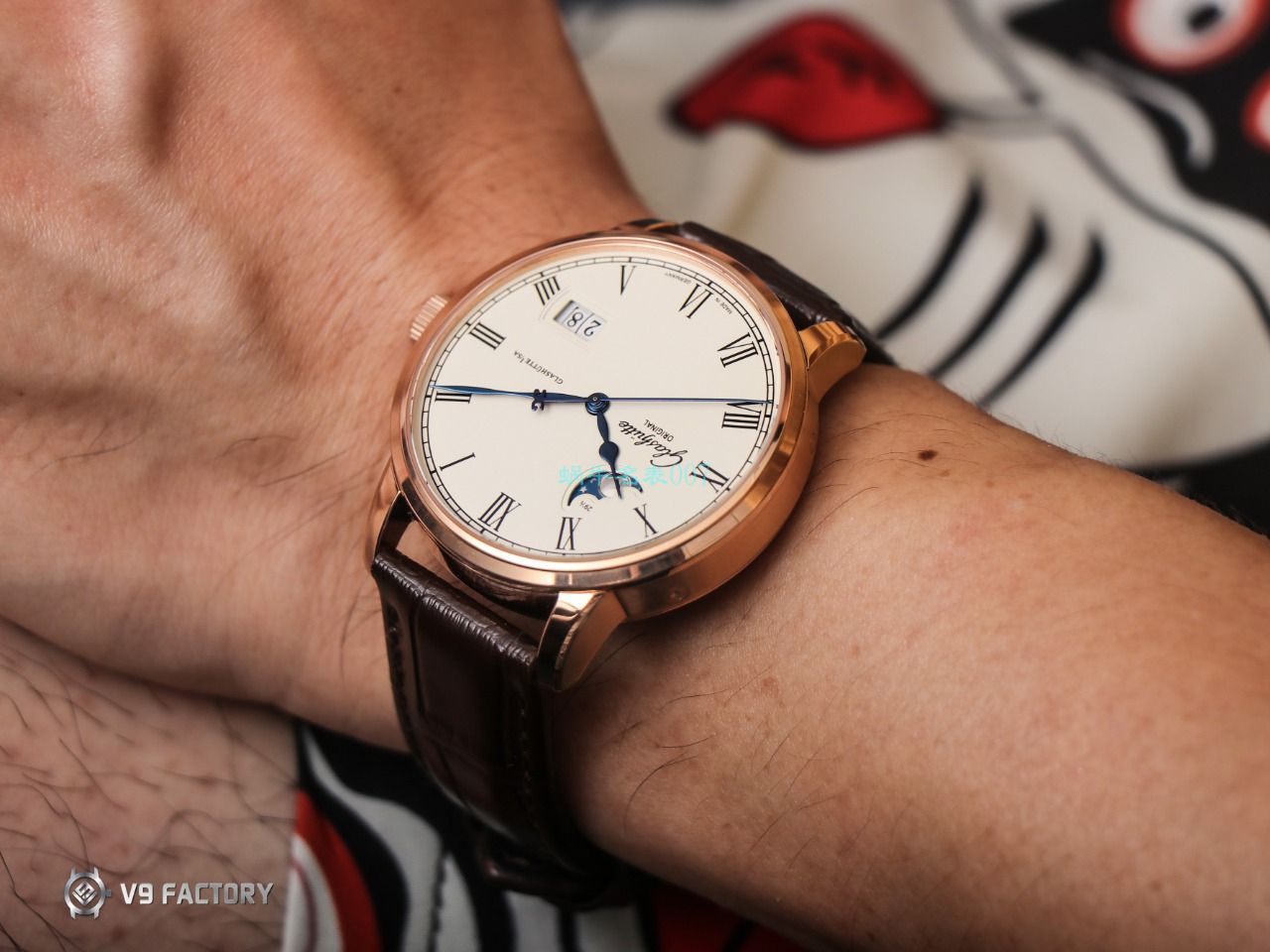 【视频最大的高仿手表网站】V9 Factory glashuette original原创议员月相100-04-05-12-30 wrist watch  / GLA069