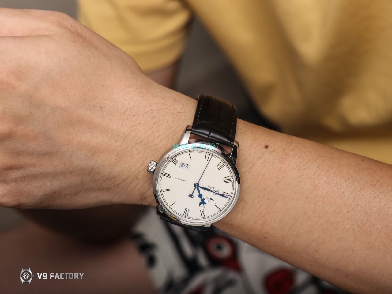 【视频最大的高仿手表网站】V9 Factory glashuette original原创议员月相100-04-05-12-30 wrist watch  / GLA069