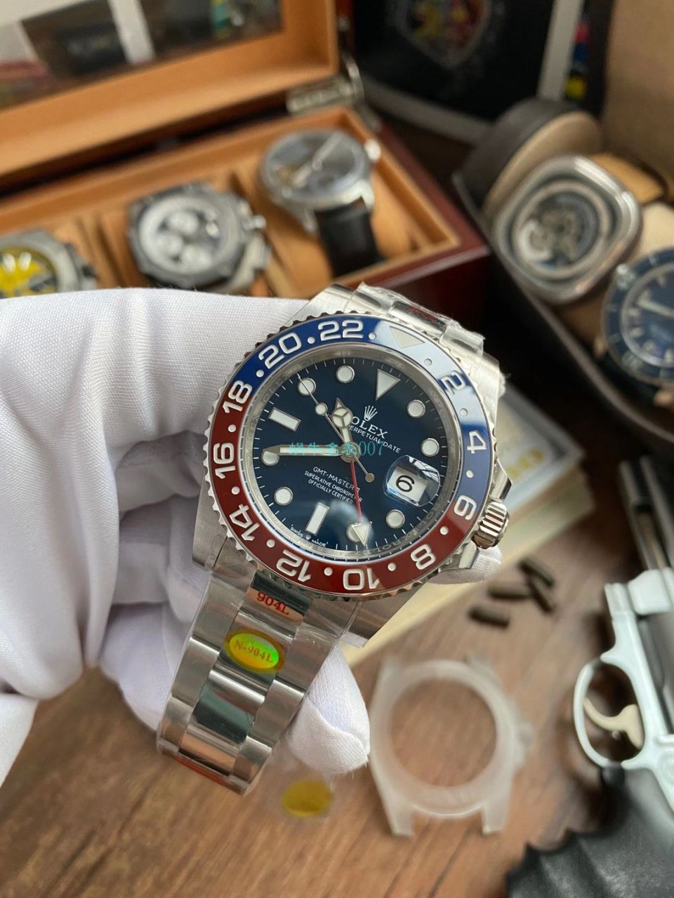 N Factory  Rolex  GMT MASTER II top 复刻高仿可乐圈红蓝 Composite 圈m126719blro-0003 wrist watch  / R682