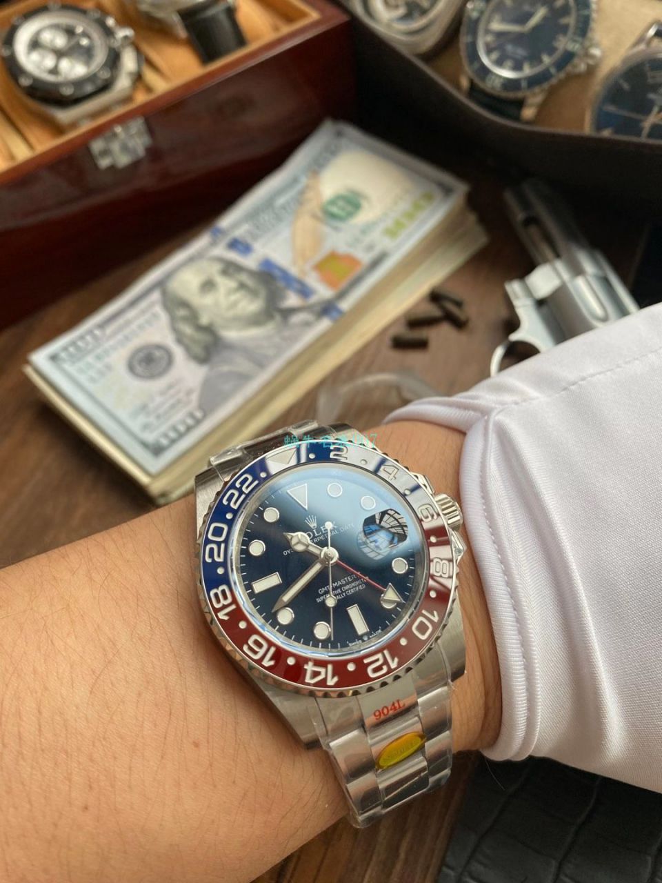 N Factory  Rolex  GMT MASTER II top 复刻高仿可乐圈红蓝 Composite 圈m126719blro-0003 wrist watch  / R682