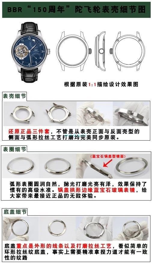 BBR Factory  IWC 周年纪念 Tourbillon  top 复刻高仿IW590202 wrist watch  / WG602