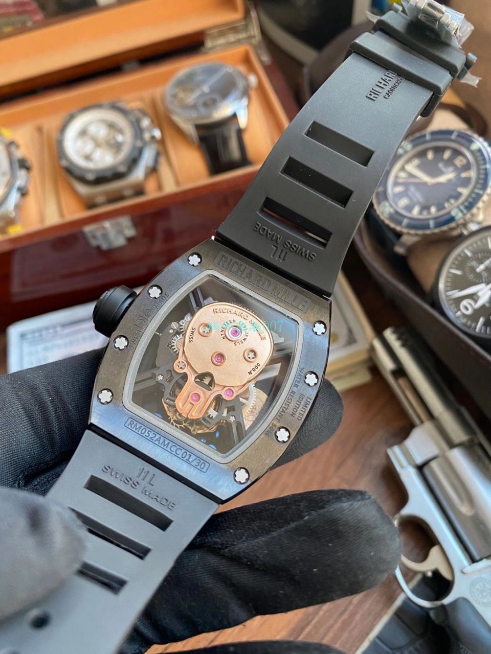 JB RICHARD MILLE RM52-01 top 复刻高仿真 Tourbillon RICHARD MILLE骷髅头 wrist watch  / JBRM52-01