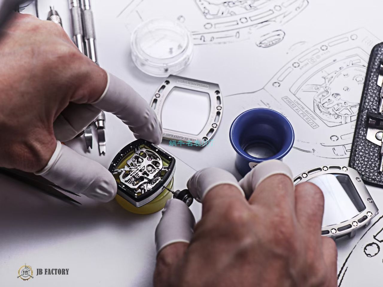 JB RICHARD MILLE RM52-01 top 复刻高仿真 Tourbillon RICHARD MILLE骷髅头 wrist watch  / JBRM52-01