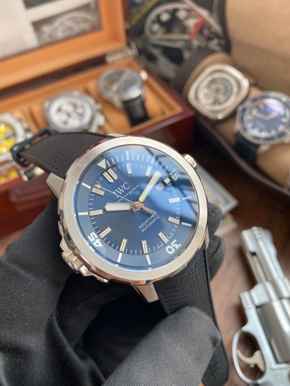 【 Video analysis V6 Factory 蓝色字面完美升级】 IWC 海洋时计1比1 top 复刻高仿手表IW329005 wrist watch  / WG606