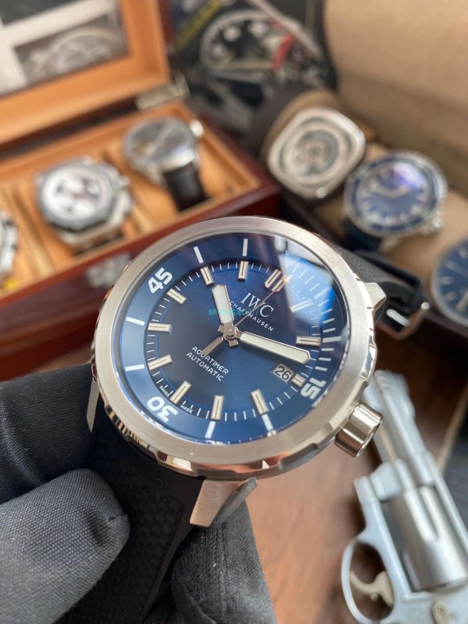 【 Video analysis V6 Factory 蓝色字面完美升级】 IWC 海洋时计1比1 top 复刻高仿手表IW329005 wrist watch  / WG606