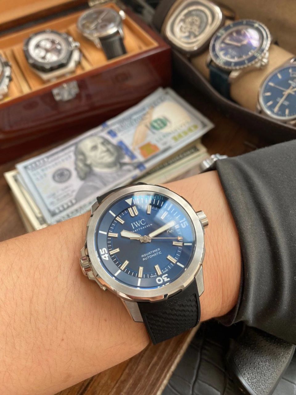 【 Video analysis V6 Factory 蓝色字面完美升级】 IWC 海洋时计1比1 top 复刻高仿手表IW329005 wrist watch  / WG606