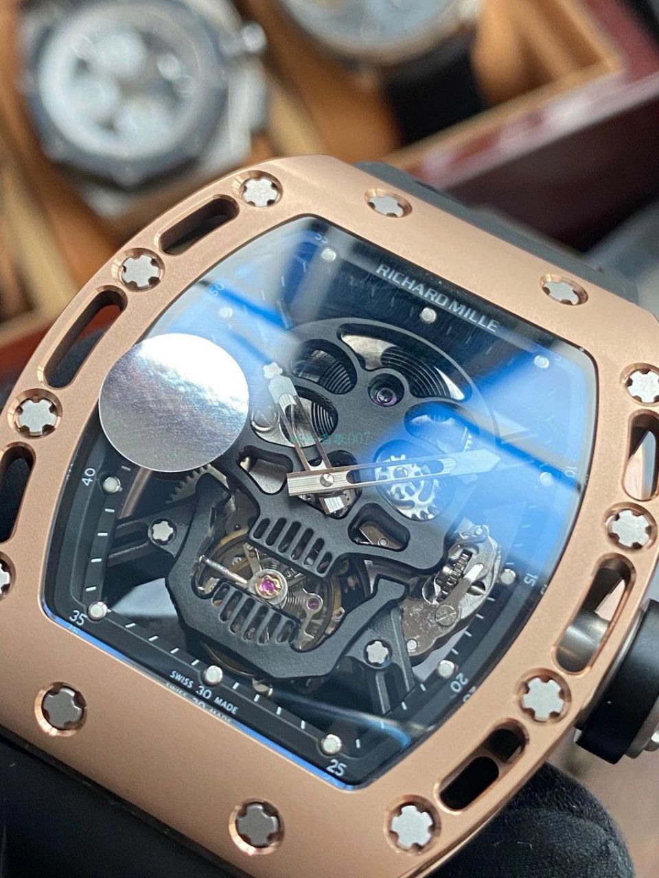 JB Factory  RICHARD MILLE RM52-01真 Tourbillon 1比1超A高仿手表RICHARD MILLE骷髅头 wrist watch  / RM5201JBJ