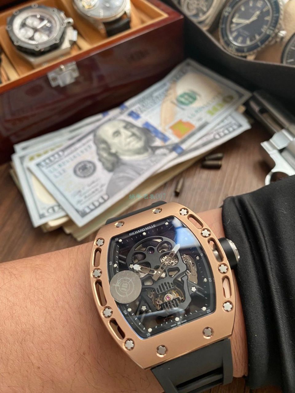 JB Factory  RICHARD MILLE RM52-01真 Tourbillon 1比1超A高仿手表RICHARD MILLE骷髅头 wrist watch  / RM5201JBJ