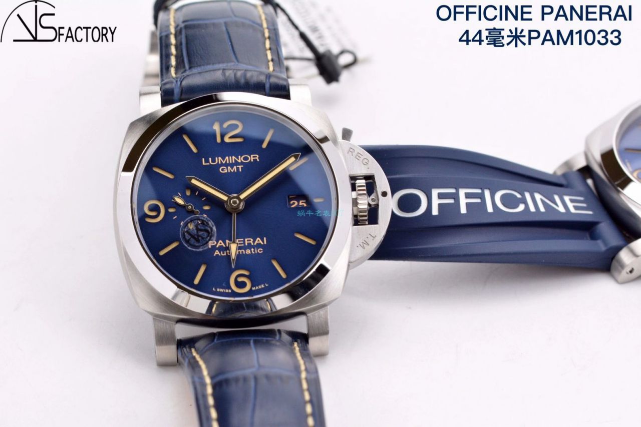 VS Factory Panerai 1比1 top 复刻高仿手表GMT两地时PAM01033 wrist watch  / VSPAM01033