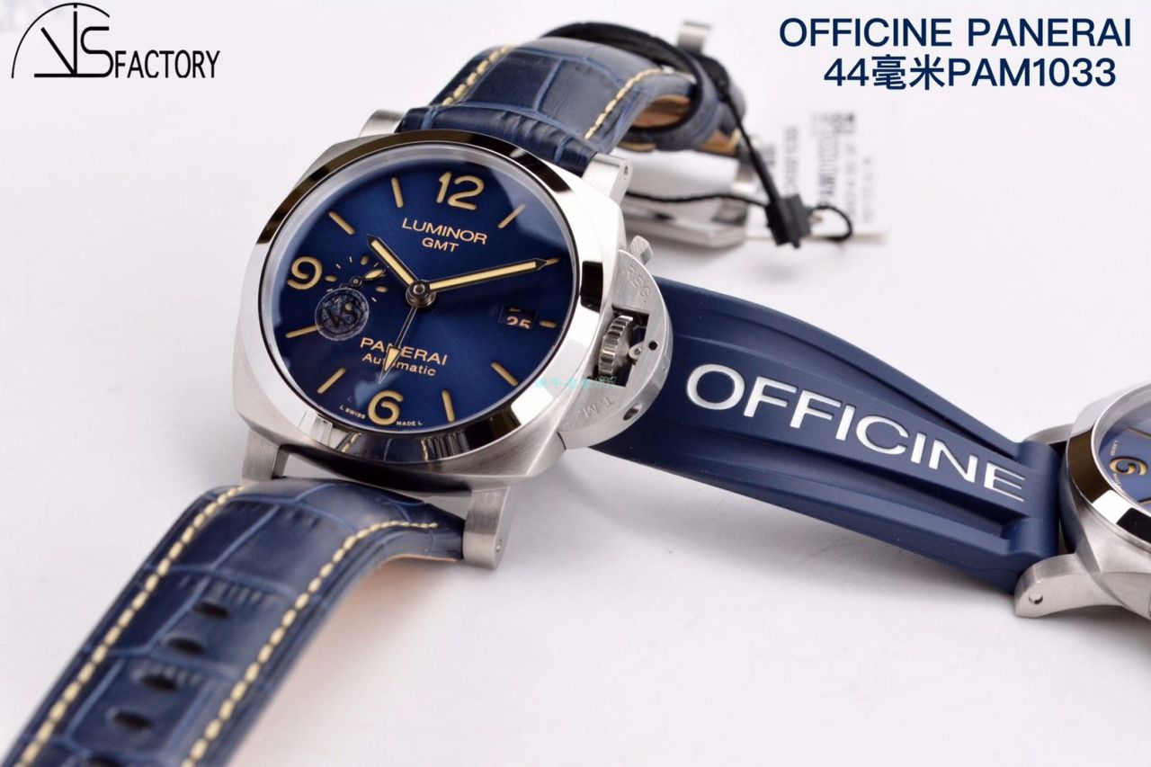 VS Factory Panerai 1比1 top 复刻高仿手表GMT两地时PAM01033 wrist watch  / VSPAM01033