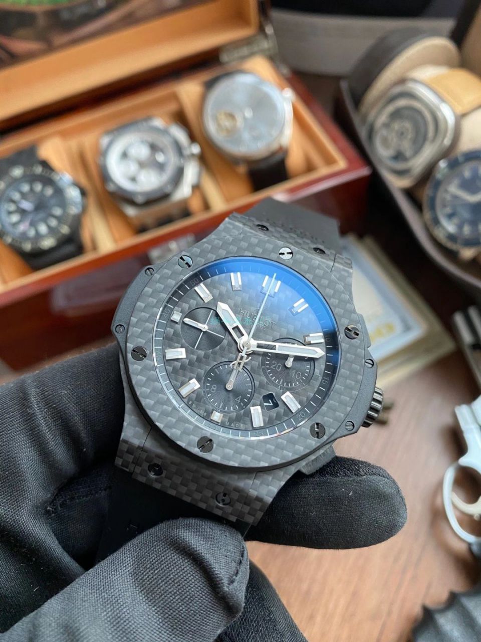 【 Video analysis 】V6 Factory  hublot BIG BANG big bang  carbon fiber 301.QX.1724.RX wrist watch  / YB113