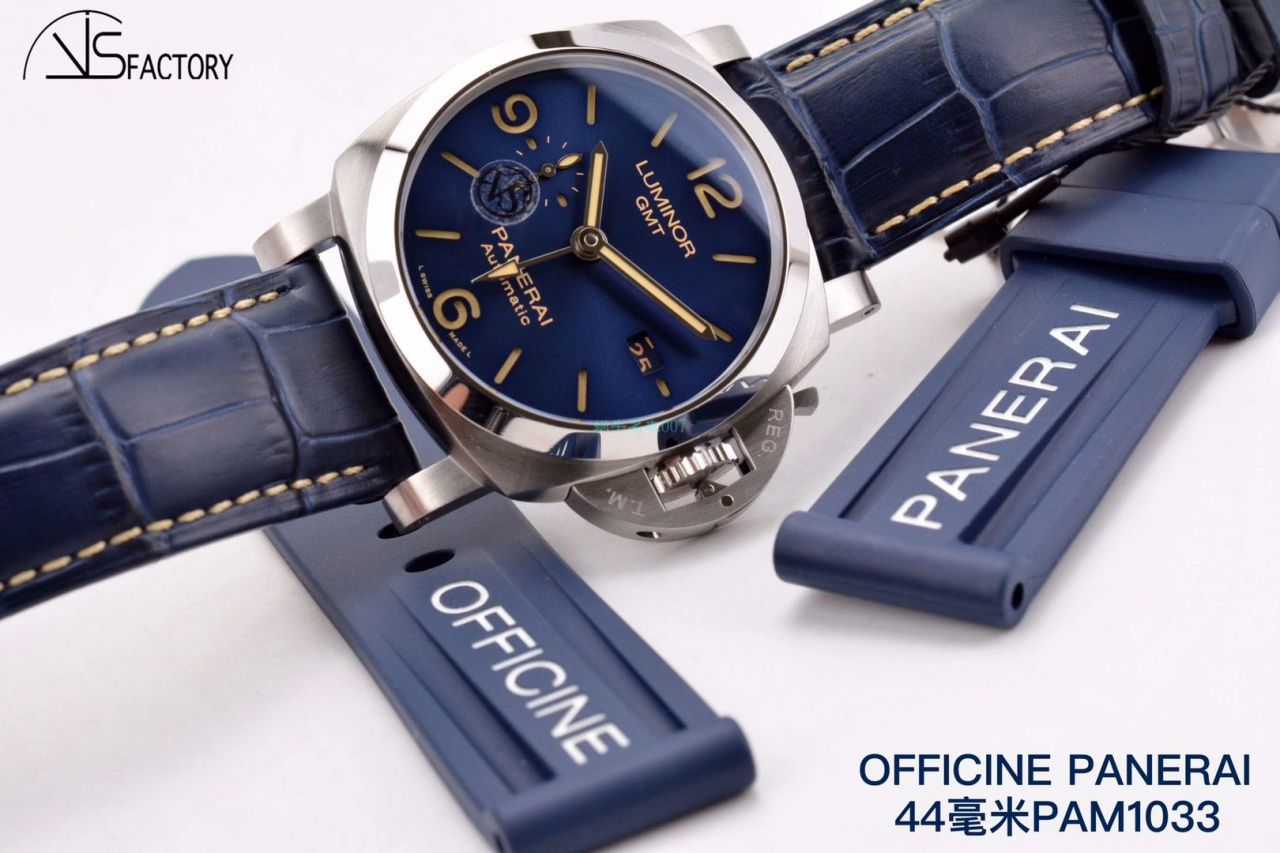 VS Factory Panerai 1比1 top 高精仿手表GMT两地时PAM01033 wrist watch  / PAM01033VSC