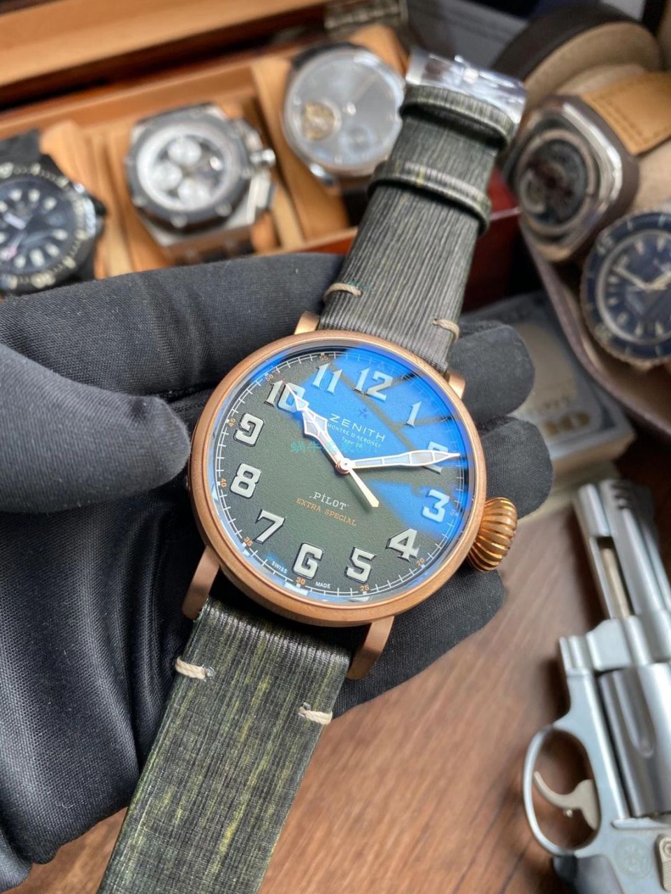 XF Factory 真力时卡其绿青铜大飞一比一高仿手表29.2430.679/63.I001 wrist watch  / ZSL063