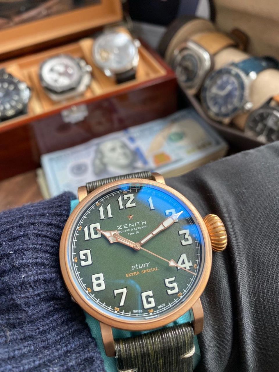 XF Factory 真力时卡其绿青铜大飞一比一高仿手表29.2430.679/63.I001 wrist watch  / ZSL063
