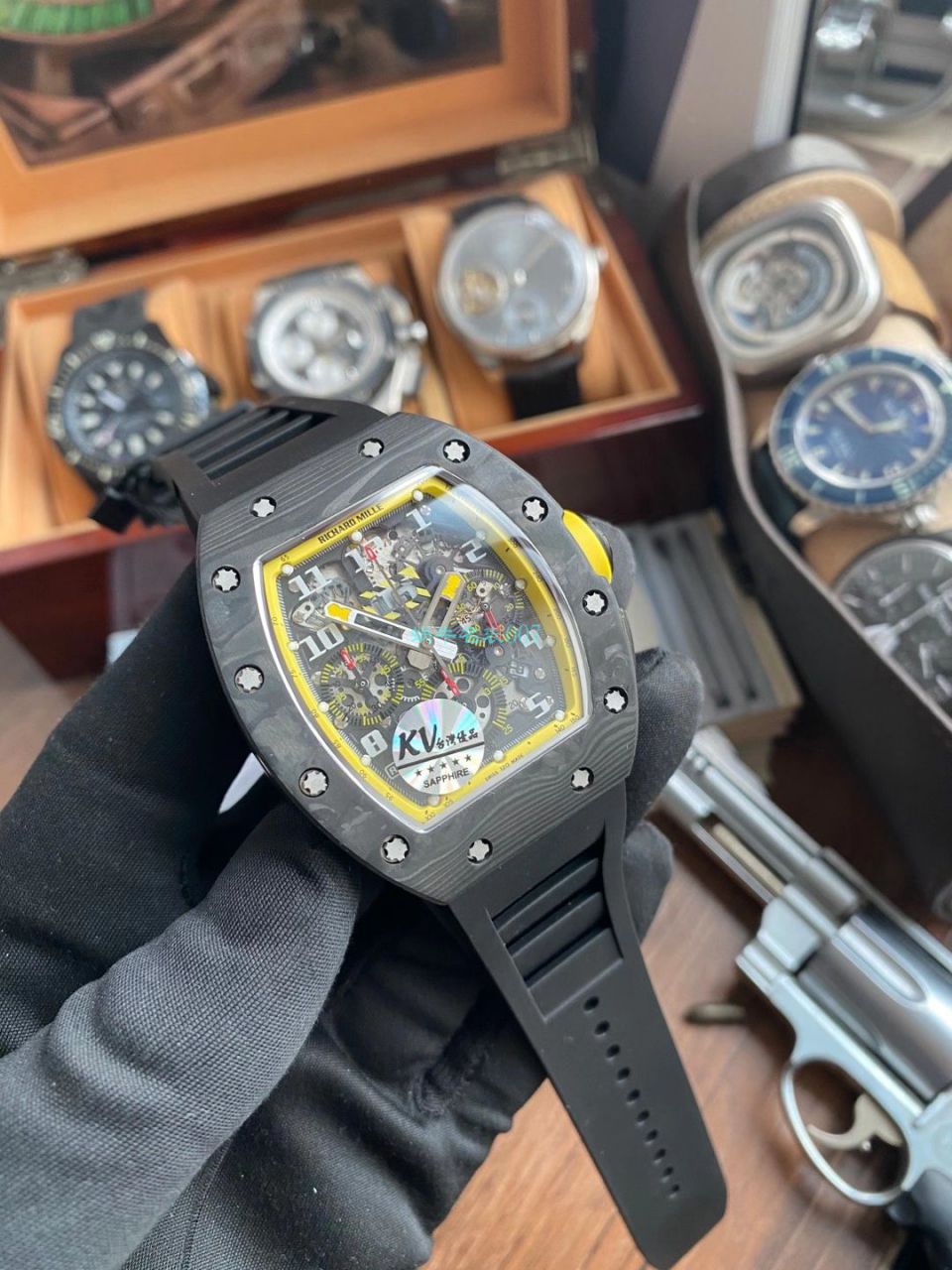 KV Factory  RICHARD MILLE RM011 Yellow Storm黄色风暴一比一复刻高仿手表 / KVRM011Yellow Storm