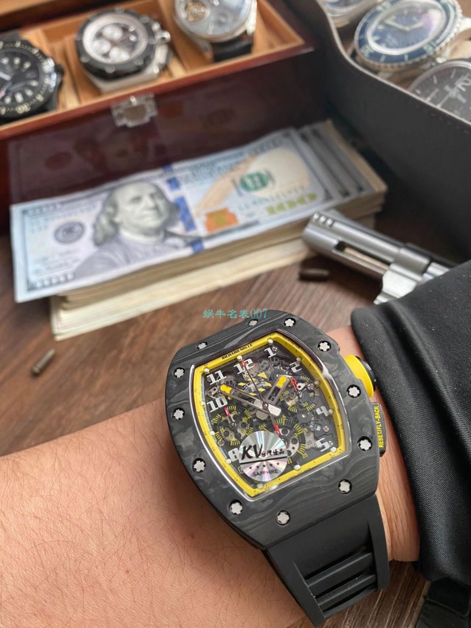 KV Factory  RICHARD MILLE RM011 Yellow Storm黄色风暴一比一复刻高仿手表 / KVRM011Yellow Storm